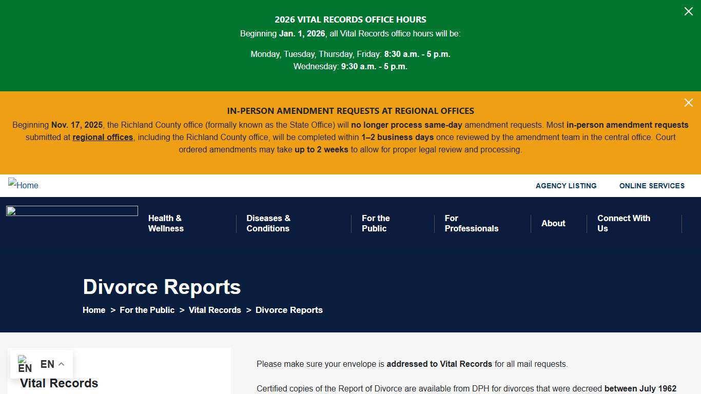 Divorce Reports South Carolina Department of Public Health